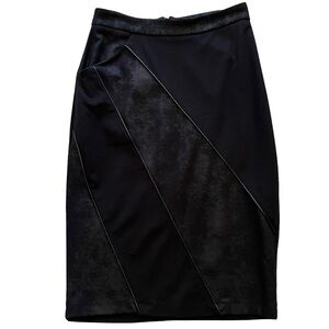 Komarov Black Asymmetrical Paneled Pencil Skirt S